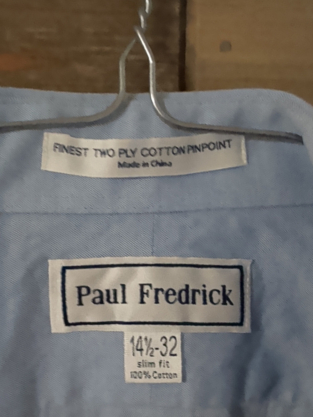 Paul Fredrick Light Blue Men's Dress Shirt 14 1/2 - 32 - Picture 4 of 5